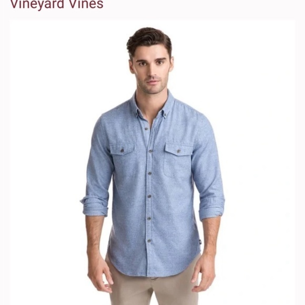 Vineyard Vines Grindel Flannel Slim Crosby Shirt - Blue - XS